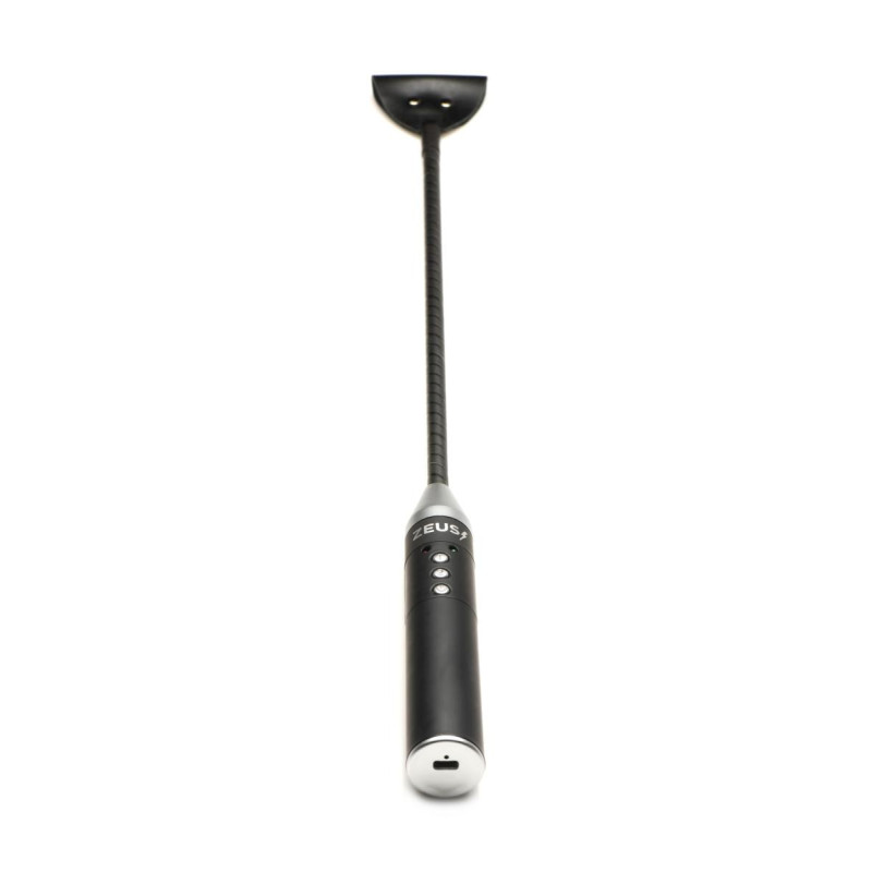 Cravache électro stimulation Zeus cuir tige conductrice