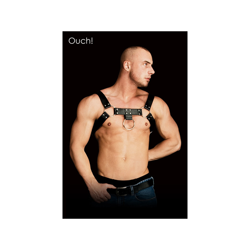 harnais costas solid structure cuir métal 3 anneaux réglables homme