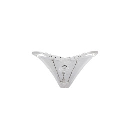 String ouvert blanc strass provocant pour rendez-vous hot
