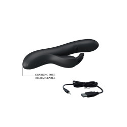 Vibro Rabbit Dylan noir 7 vibrations 4 ondulations