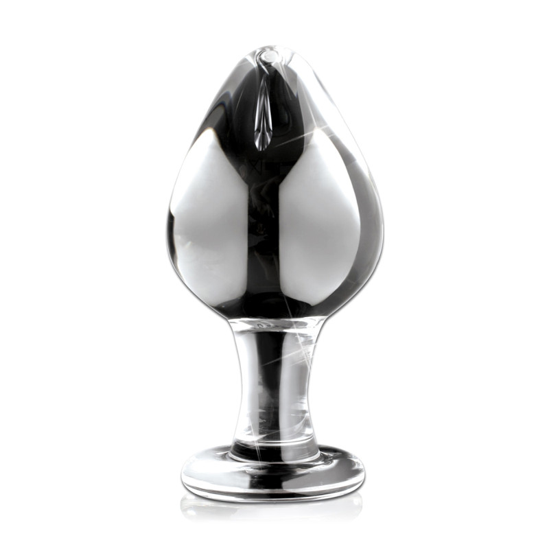 Plug anal en verre Icicles No 25 transparent, design conique raffiné et base évasée sécurisante