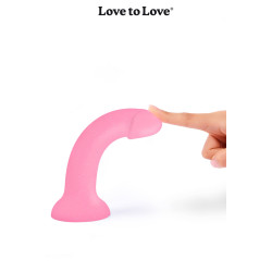 Dildolls Glitzy Love to Love dildo rose pailleté silicone corps courbé confortable