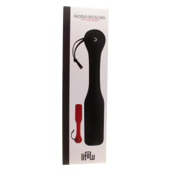 Paddle bicolore Litolu, design élégant, texture mixte, idéal jeux BDSM débutants