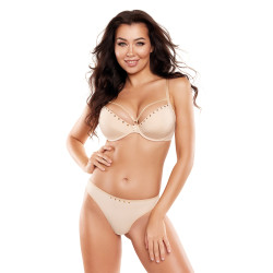 String beige V10348 Axami lingerie fine gousset coton confort parfait