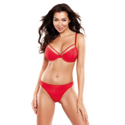 String rouge V10358 dos croisé sexy lingerie rouge séduction féminine