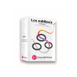 Set de 3 cockrings Les sublimés design ergonomique pour une stimulation optimale et durable