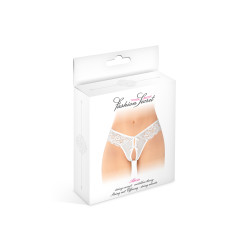 String ouvert Alicia blanc coquin dentelle finition sensuelle tissu 95% polyamide confortable