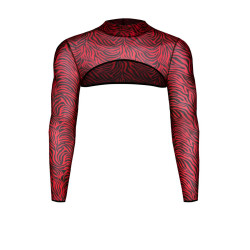 Crop top tulle zébré rouge et noir Regnes accessoire mode intime unique