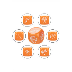 Accessoire érotique ludique avec trois dés pour pimenter les rapports et varier les expériences.